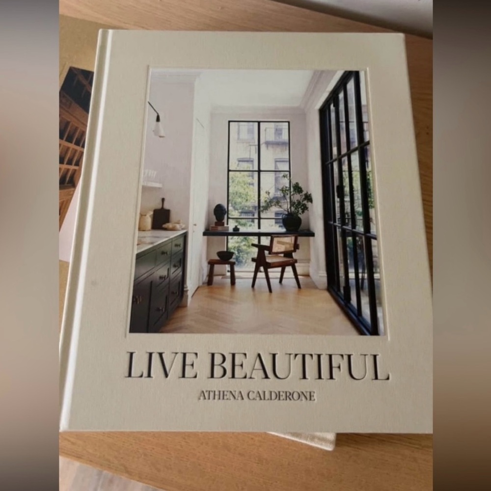 Live Beautiful by Athena Calderon. Cream Hardcover Book